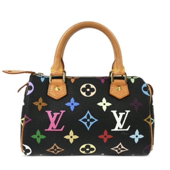 Authentic LOUIS VUITTON Multicolor Mini Sac HL Speedy in Black. - Picture 1 of 16